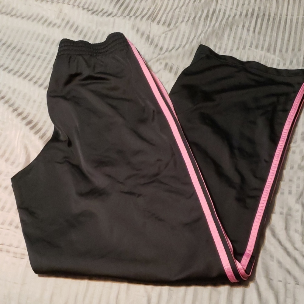 Adidas pants pink stripes L